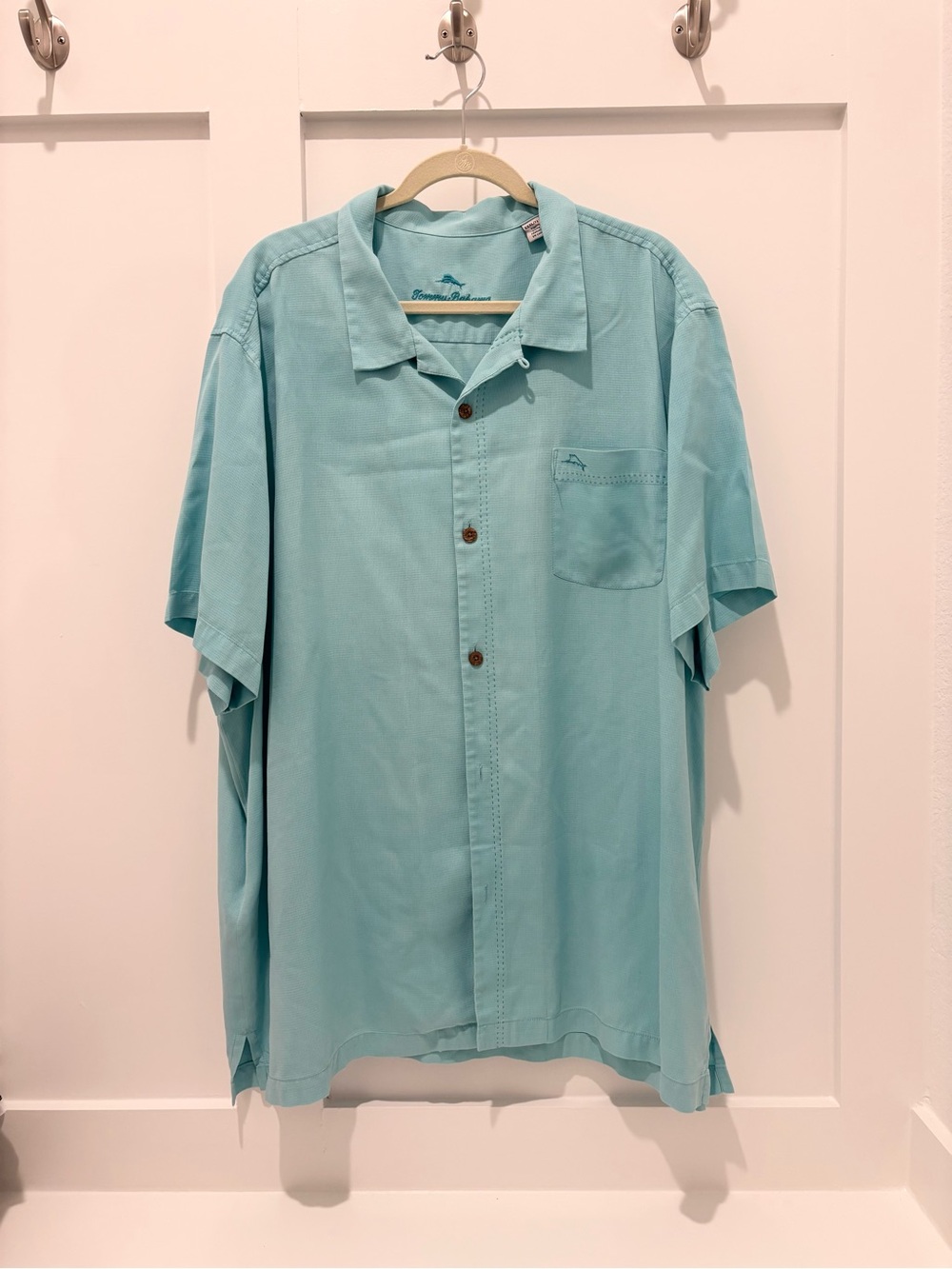 Tommy Bahama Aqua Short-Sleeve Camp Shirt - Light Aqua